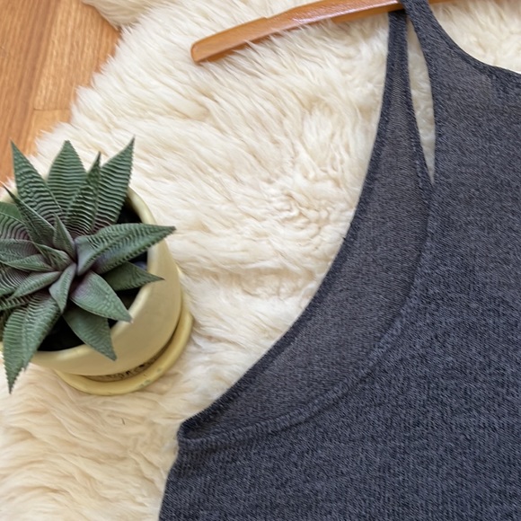 Protect Social T,Medium grey thin rib knit tank - Picture 5 of 7